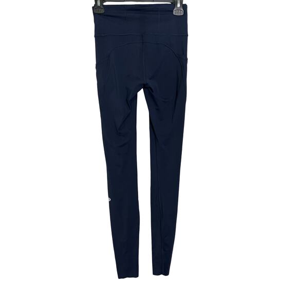 Lululemon Wunder Under Navy Full-Length Leggings Size 4 30” Inseam - Picture 6 of 8
